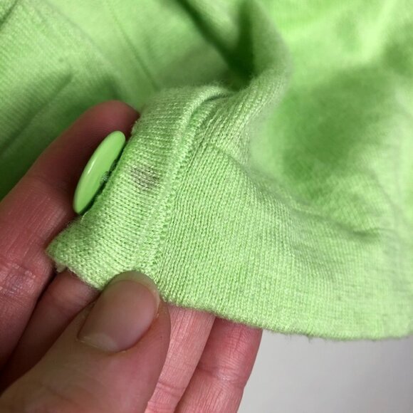 Old Navy Bright Lime Green Long Pocket Button Down Cardigan Cozy Sweater SIZE M - Picture 13 of 13